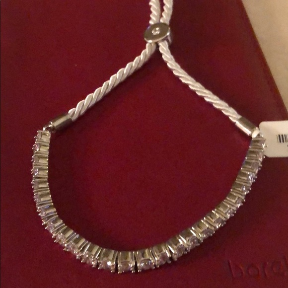 Tennis bracelet slider on a silk braided cord - Picture 3 of 7
